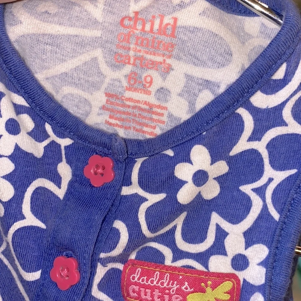 Carter’s blue & white floral onesie skirt baby outfit 6-9 months daddy’s cutie​​